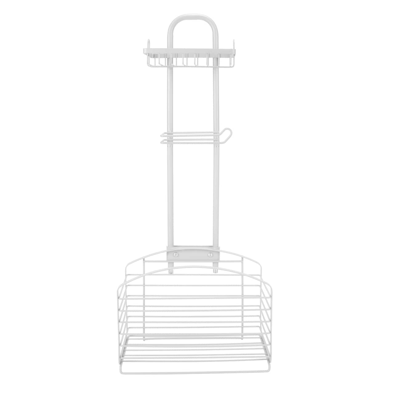 Bath Bliss Ellipse Collection White Adjustable Bathroom Organizer